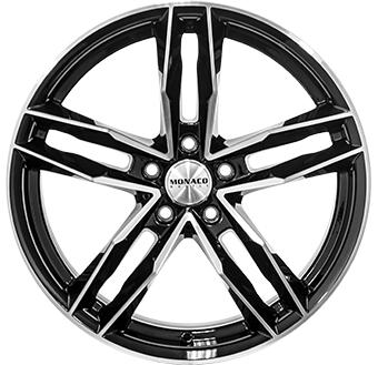 MONACO WHEELS RR8M GLOSS BLACK POLISHED 8.5x19 5/112 ET35 CB66.5