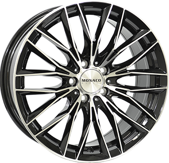 MONACO WHEELS GP2 GLOSS BLACK POLISHED 9.5x21 5/112 ET35 CB66.5